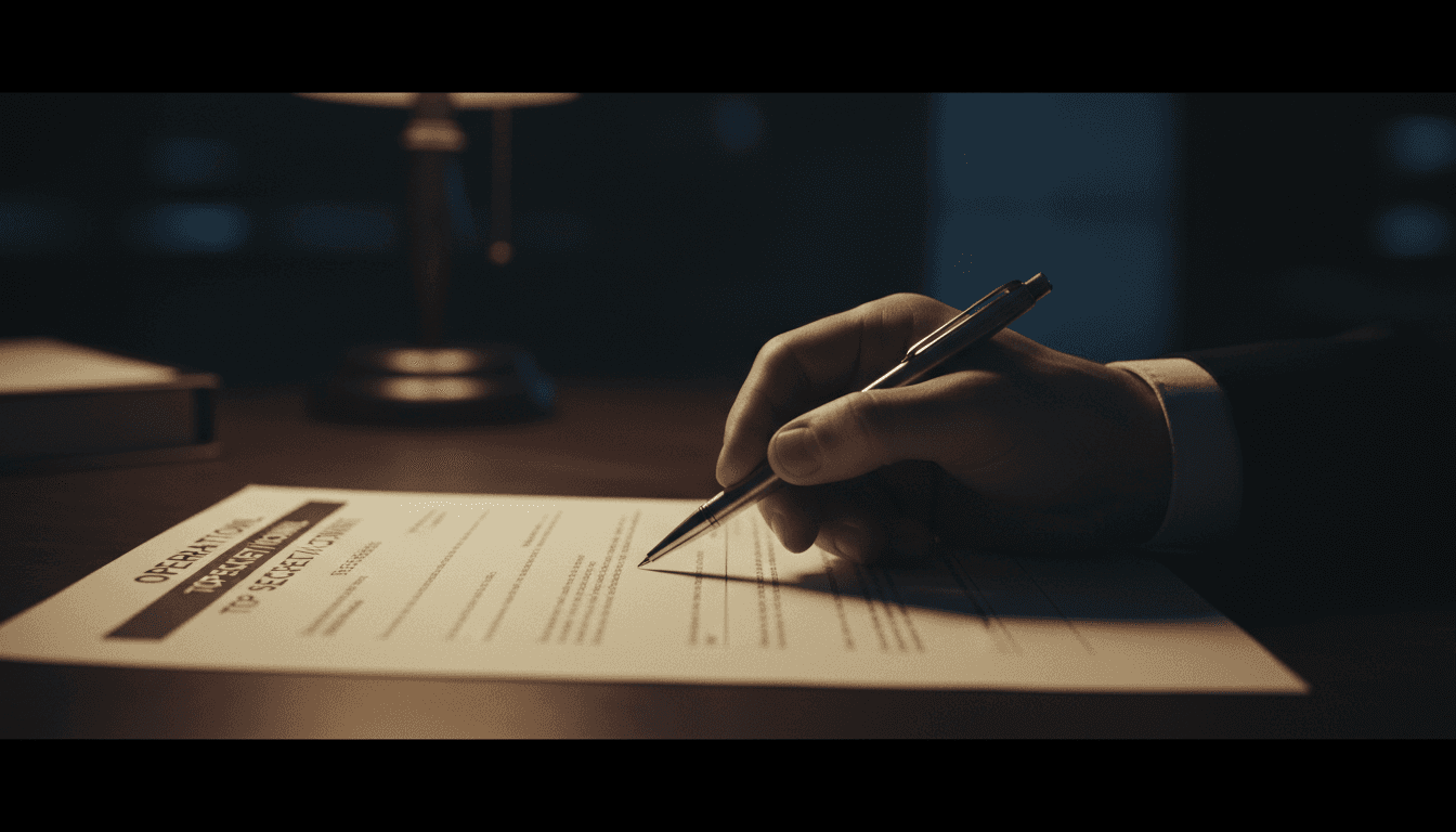 Executive reviewing structural intelligence briefing document