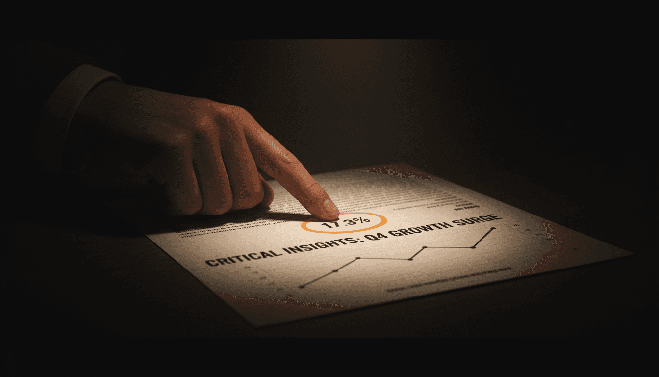 Close-up of executive reviewing intelligence briefing with focused insight