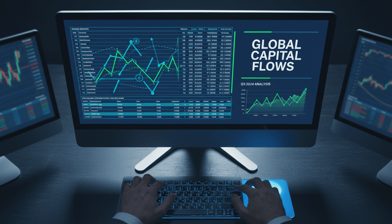 Analyst examining capital flow data and market trends