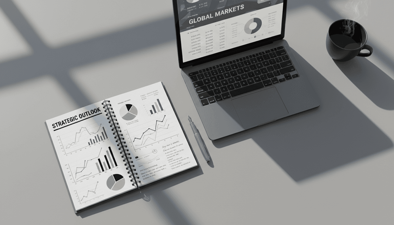 Analytical workspace with financial data and intelligence materials